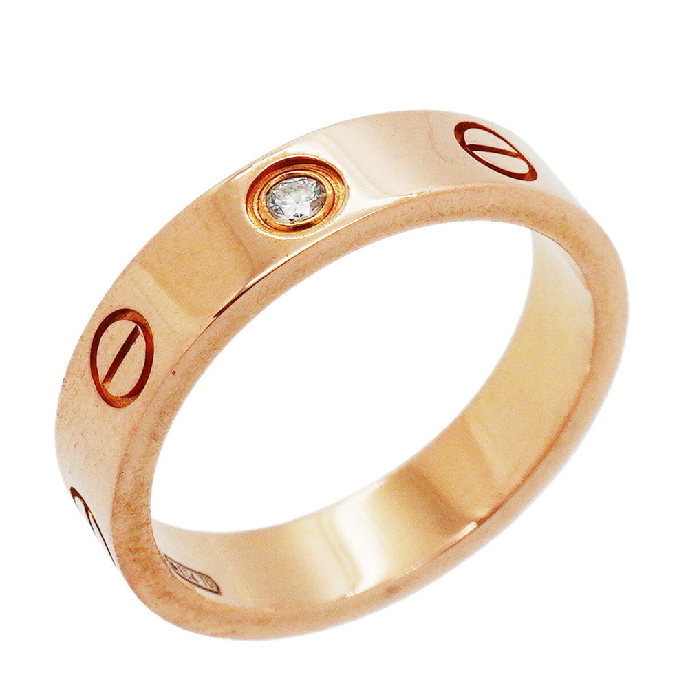 Cartier Mini Love Ring, 1PD, 18KPG Pink Gold, Diamond, Size 49, Women's